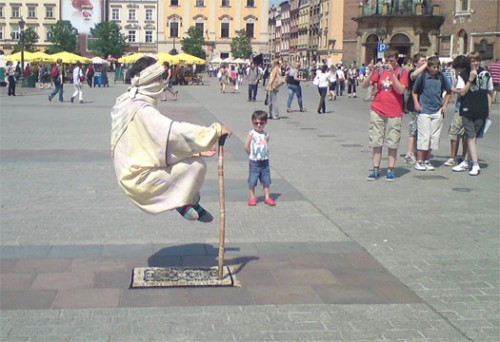 Yogic flying as street magic
